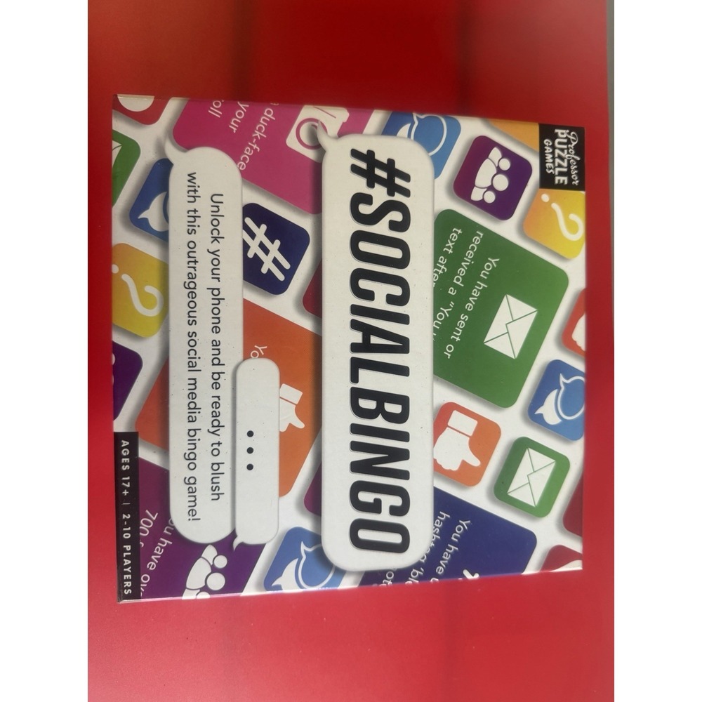 Professor Puzzle #SOCIALBINGO Social Media Card/Board Game 2-10 Players Ages 17+